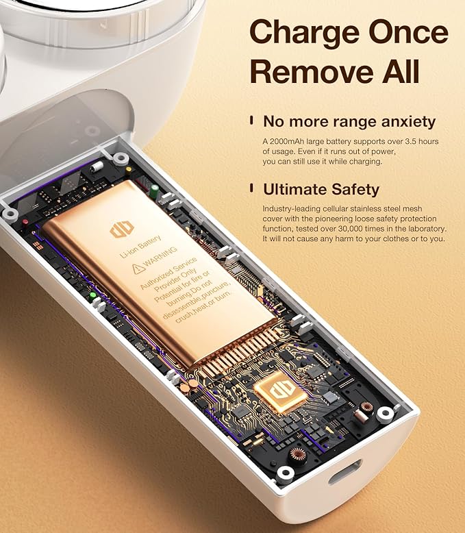 DesertWest Fabric Shaver, 2025 Flagship 3000mah Rechargable Lint Remover, Lint Shavers to Remove Pilling, 3-Speed Sweater Shaver, Large Electric Shaver for Clothes Couch Furniture