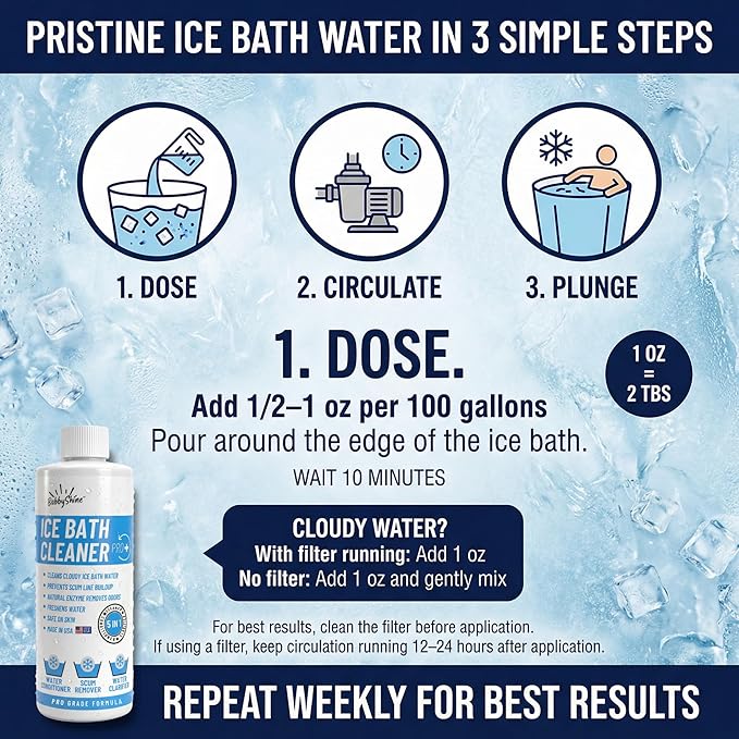 5in1 Weekly Cold Plunge Water Treatment - Cold Plunge Cleaner, Ice Bath Cleaner, Water Stabilizer For Cold Plunge Ice Pod, Clarifier Softener, Cold Plunge Accessories, Ice Bath Accessories