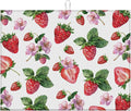 Dish Drying Mat For Kitchen Counter, Cute Watercolor Strawberries Microfiber Absorbent Dish Drainer Rack Pad Reusable Large 18x24in Drying Mat