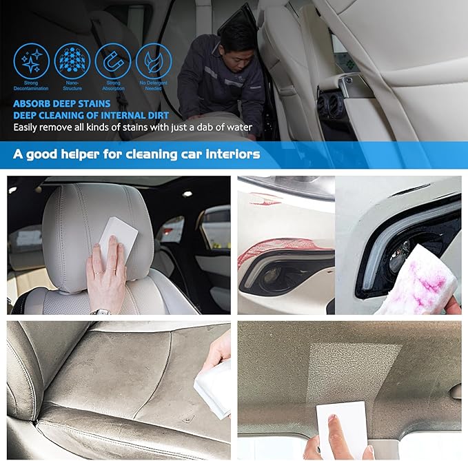 50 Pack Melamine Sponges, Magic Sponge Eraser, Durable Multi-Purpose Premium Melamine Foam Eraser for All Oil Stains, Coffee Cup Stains, Bathroom, Kitchen, Leather, Shoes, Walls, car interiors.