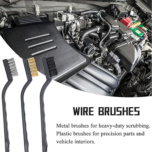 6-Piece Deep Cleaning Brush Wire Brush Set for Removing Weld Slag Rust Grill Cleaning Paint Scrubbing etc