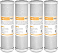 Membrane Solutions 5 Micron 2.5" x 10" CTO Carbon Block Water Filter Cartridge Replacement for Whole House Filtration Systems, Compatible with WFPFC8002, WFPFC9001, FXWTC, WHKF-WHWC, 4-Pack