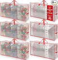 6 Pack Extra Large Christmas Tree Storage Bag 9 ft Artificial Tree, 126gallon Heavy Duty Moving Bag 65" Waterproof Clear Oversized Box with Handle Label Pocket for Camping College (Red)