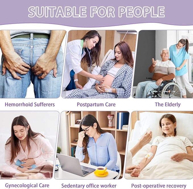 Electric Sitz Bath, Sitz Bath for Postpartum Care, Sitz Bath for Hemorrhoids, Sitz Bath for Toilet Seat, Sits Bath for Women Men Adults, Sitz Bath Soak Salts, Hip Bath Bowl, Collapsible, Purple