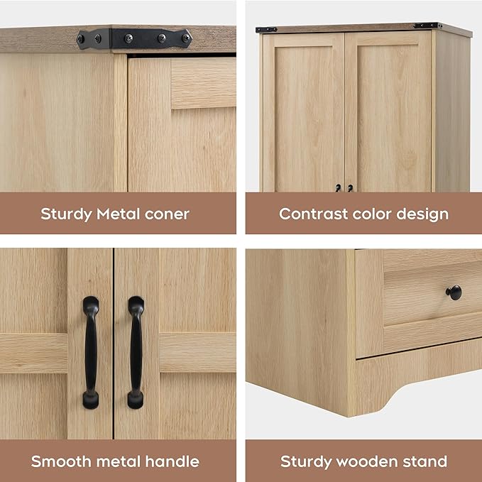 Brafab Armoire Wardrobe Closet with 2 Modern Doors Set of 2, 71" Tall Freestanding Closet Wardrobe Cabinet with Drawers and Hanging Rail, Wooden Storage Cabinet with Shelve for Bedroom,Natural