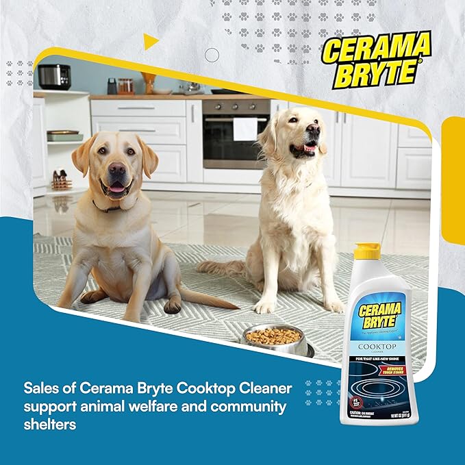 Cerama Bryte Heavy-Duty + Daily Spray Stove Top and Cooktop Cleaner Combo Kit for Glass and Ceramic Surfaces, 16 & 10 Ounces, 2 Pack