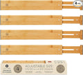 Night Tree Expandable Bamboo Drawer Dividers – Spring-Loaded Wooden Organizers for Clothes, Kitchen Utensils, Bathroom, and Dresser Drawers (18" to 20")