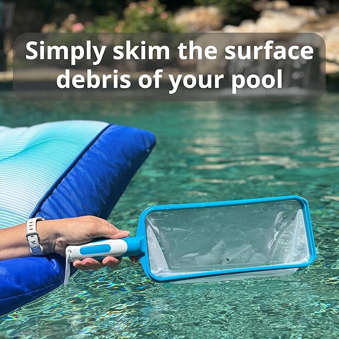The Skimmie Swim-N-Scoop in-Pool Handheld Skimmer Net for Scooping Debris, Leaves, and Bugs While Swimming