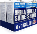 Sheila Shine 4 x 1 Gallon Stainless Steel Cleaner and Polish – Cleans, Polishes & Protects Kitchen Appliances, Refrigerators, Sinks, Ovens & Grills – Stainless Steel Cleaner for Appliances