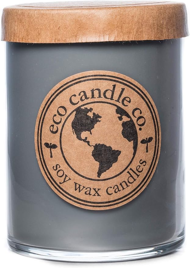 ECO CANDLE CO. Recycled Candle, Nag Champa, 18 oz. Double Wick - Scents of Plumeria, Asian Resins, & Sandalwood - 100% Soy Wax, No Lead, Kraft Paper Label & Lid, Hand Poured, Midwest Grown Soybeans