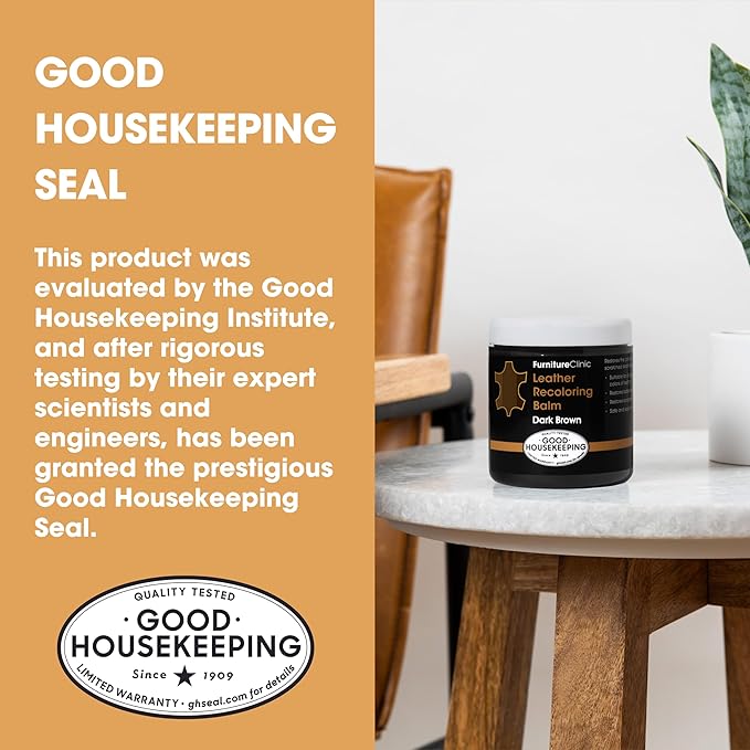 The Original Leather Recoloring Balm by Furniture Clinic - Light Grey Leather Dye for Furniture, Couches & Car Seats - Restore Scratched, Faded, & Damaged Surfaces