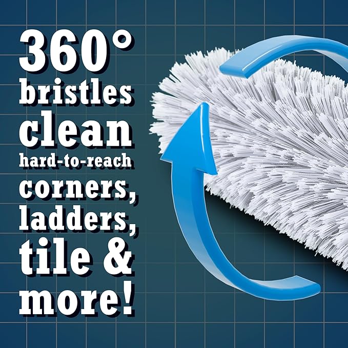 GoRound 360 Stainless Steel Pool Brush 18 inches (Stainless Steel & Polypropylene Pro)