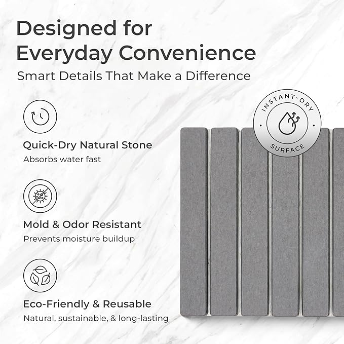 Quick Drying Large Stone Drying Mat for Kitchen Counter, Collapsible Dish Drying Rack, Diatomaceous Earth Dish Drying Mat, Durable Drying Stone, Practical Dish Drying Mats