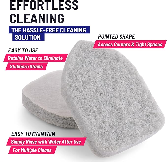 Moku Home Replacement Scrubber Refill for Moku Home Extendable Tub Tile Shower Brush for Cleaning Non-Scratch (2X Scrubber Sponge Gray)