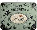 Wnoesat Happy Halloween Dish Drying Mat for Kitchen Counter 18x24 Skull Pumpkin Witch Spider Web Bat Ghost Drying Mats Green Black Absorbent Microfiber Dish Drainer Rack Pad for Coffee Bar
