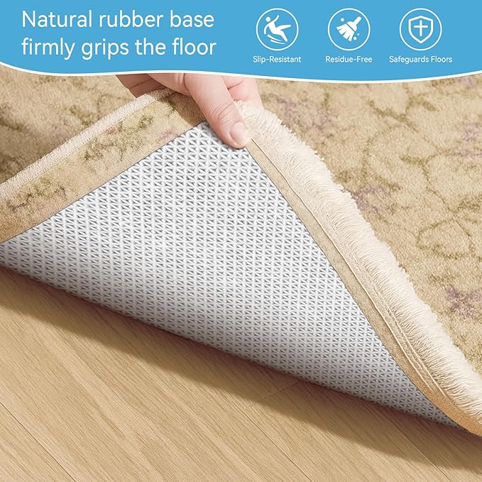 Warmstar 2x6 FT Non Slip Rug Pad,100% Waterproof Felt Rug Pad for Hardwood Floors,1/4” Thick Soft Carpet Pad with Natural Rubber Backing, Secure Grip & Floor Protection