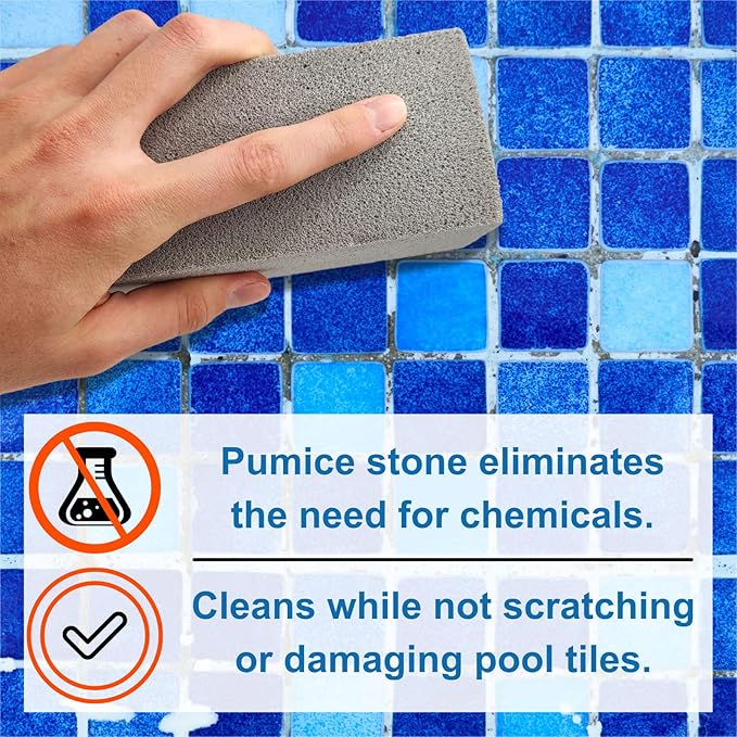 Pool-Whiz Pumice Block for Pool (12-Pack) | Pool Tile & Concrete Cleaner | Pumice Stone for Cleaning Spas, Water Features & Bathroom Floors | Cleaning Block for Rust & Stains by Billy Buckskin