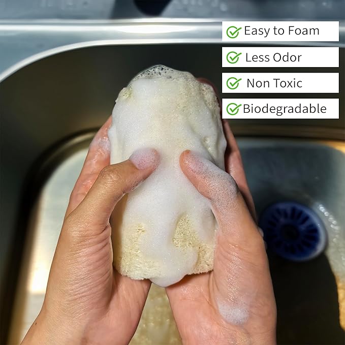 SageHearth Natural Loofah Dish Sponge 10 Pack – Eco Friendly Biodegradable Kitchen Scrubber for Dishes, Pots & Pans