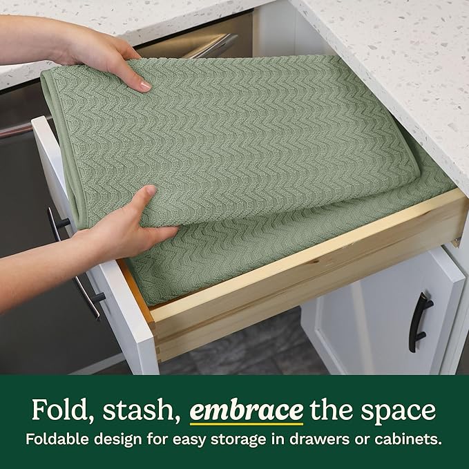 Cuisinart Dish Drying Mats for Kitchen Counter - (2) 18" x 24" Ultra Absorbent Dish Drying Mat XL - Foldable, Machine Washable, Fast Drying Dish Mat