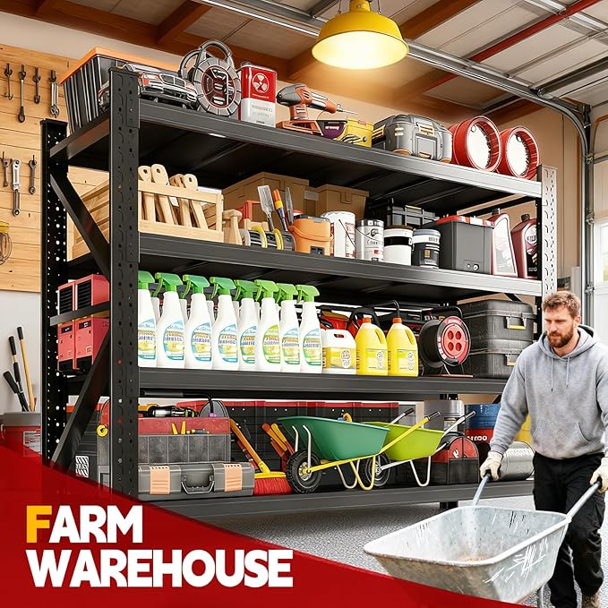 7000LBS Storage Shelves Heavy Duty, Metal Storage Shelves 4 Tier Units Adjustable Utility Rack Shelf, Heavy Duty Garage Racks Shelving for Basement, Industrial, Garage Shelving 70" W x 24" D x 70" H