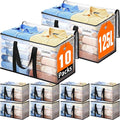Extra Large Heavy Duty Moving Bags, Storage Bags with Strong Zippers & Handles, Packing Bags for Moving Essentials, Ideal Storage Tote for Home, Dorm & Storage Solutions, 125L 10 Packs Clear