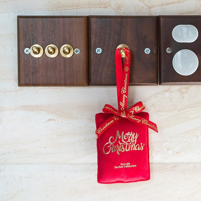 AUCUDA 4pcs Sachet Bags Apple Cinnamon Scented for Drawers and Closets, Potpourri Packets for Women Outfit, Spring Red Fragrance Pillow for Bedroom Indoor, Fresheners for Wedding