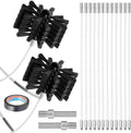 Chimney Sweep Kit Chimney Brush Kit Chimney Cleaning Kit, 16FT Dryer Vent Cleaner Kit Duct Cleaning Tools, Dryer Vent Cleaning Kit Fireplace Chimney Brushes-12pcs Flexible Rods, 2pcs 6in Chimney Brush