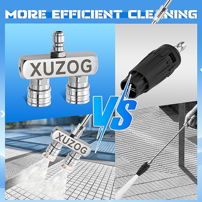 Pressure Washer Tips, 2-in-1 Pressure Washer Nozzle Tips, Dual Power Washer Nozzle with 4PCS Pressure Washer Spray Nozzles(0,40 Degree), 1/4 Inch Quick Connect, 5000 PSI