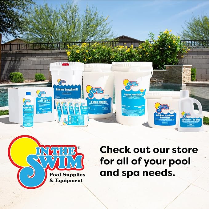 In The Swim Opening Kit and Chlorine Bundle - Pre-Measured Opening Kit for Easy Use - 25 Pound Bucket of 3-Inch Stabilized Chlorine Tablets - Inground and Above Ground Pools Up to 15,000 Gallons
