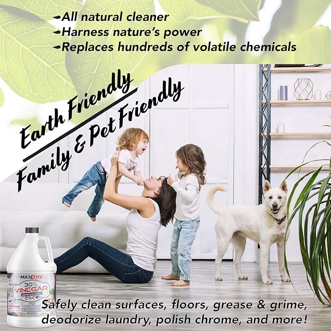 MaxTite Ultra-Strength 30% Vinegar for Home & Garden Cleaning (4 Pack of 1 Gallon Bottles)