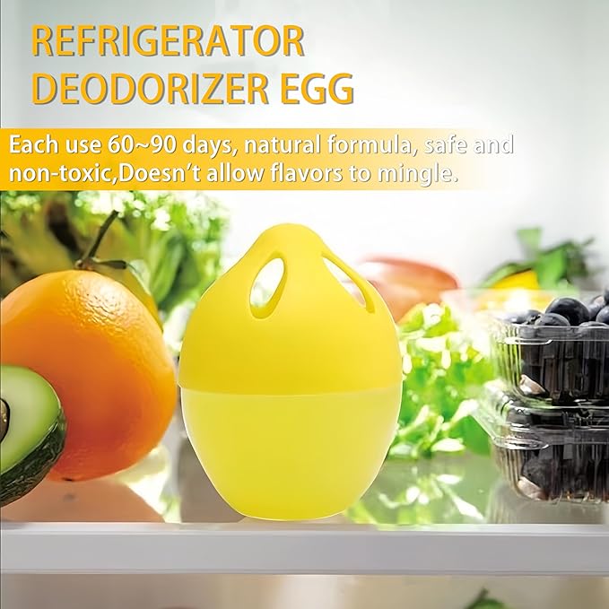 WeelenkEco Refrigerator Deodorizer – More Effective Than Baking Soda, Effectively removes stubborn refrigerator odors, Natural Gel (4 Pcs/Lemon Flavor)