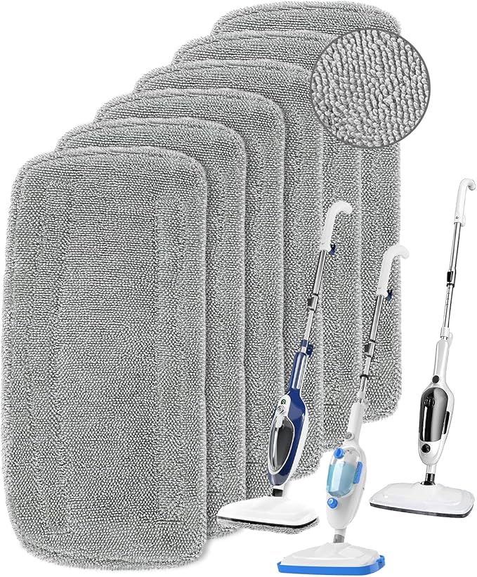 KEEPOW Steam Mop Pads Compatible with GorFanty GF-6610B/GF-6610, Compatible with Mxnsewr, Fit for Neugo NE033/NE033M Steamer Mop, Microfiber Absorbent Steam Mop Replacement Pads for Multi-Surface
