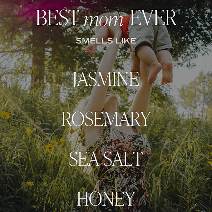 Sweet Water Decor Best Mom Ever Scented Candles - Soy Candles with Lemon, Rosemary, Jasmine, Honey, Violet, Sea Salt, Amber & Musk - Candle Wax with 70 Hours Burn Time - 15Oz Pink Matte Jar Candles