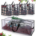 5 Pack Christmas Storage Bags, 7.5 Ft Christmas Tree Large Bag and 25" Garland Wreath Containers Packing Tote Moving Bags with Handle Zipper for Artificial Xmas Tree Wreath Garland