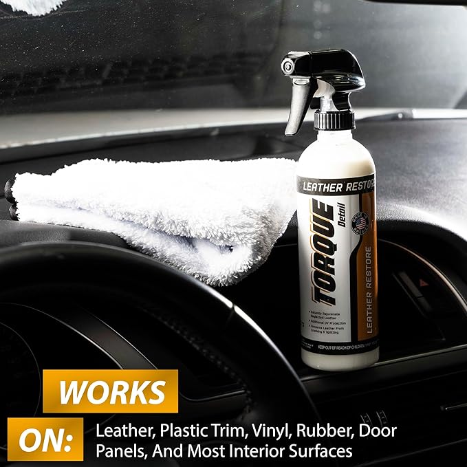 Torque Detail Leather Restore Ceramic Conditioner 16oz - Nourish, Revive + Protect Leather - Leather Conditioner Cleaner & Protectant
