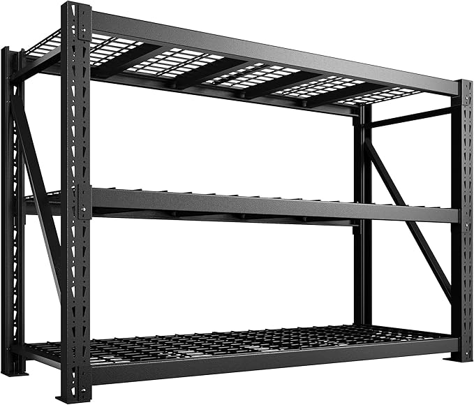 Bepatio 7050LBS Garage Shelving Heavy Duty 67.6''W Storage Shelves Metal Shelving Unit, 3 Tire Shelf,Adjustable Industrial Shelving for Warehouse Commercial Storage Rack,67.6''Wx23.7''Dx66''H