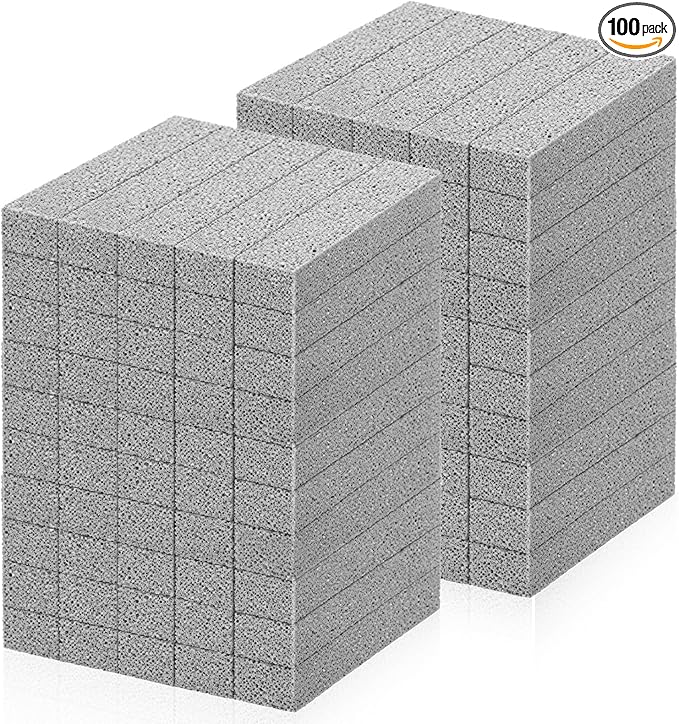 AOKLIT 100 Pcs Pumice Stick for Toilet Cleaning, Pumice Stone for Cleaning Stove Grates, Oven, Bathroom, Grill, Kitchen, Sinks,Toilet Hard Water Stain Remover