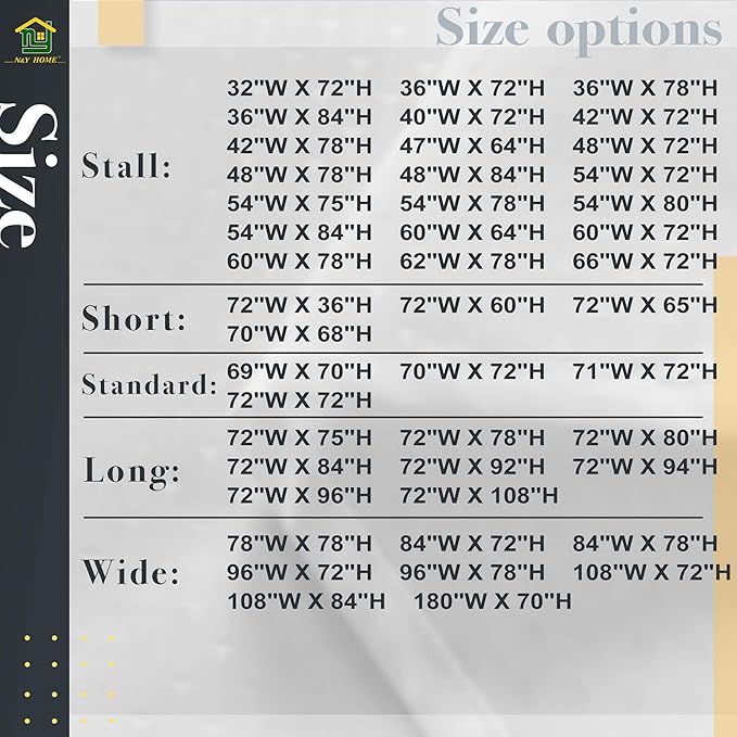 N&Y HOME Fabric Shower Curtain Liner 60 x 72 inches Bath Stall Size, Hotel Quality, Washable, Water Repellent, White Bathroom Curtains with Grommets, 60x72