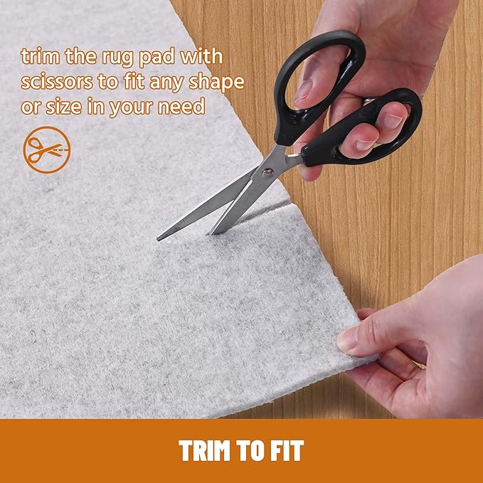 HOMEK 5' x 8' Non Slip Rug Pad Waterproof, 1/4" Thick 100% Felt +Rubber Rug Pad, Under Area Rug Pad Protective Cushioning Rug Pads Carpet Gripper Keep Rugs in Place, Safe for All Floors