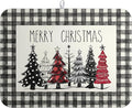 Merry Christmas Dish Drying Mat Buffalo Plaid Large Kitchen Mats Dish Drying Pad Xmas Christmas Tree Absorbent Dish Dryer Mat for Kitchen Countertops Microfiber Drainer Pad Dish Drying Mats (18x24 in)