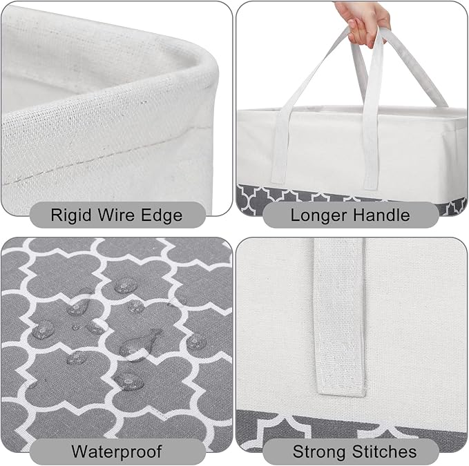 Treela 6 Pack 75l Large Laundry Baskets Collapsible Laundry Hampers with Reinforced Handles, Waterproof Freestanding Clothes Hamper Dirty Clothes Basket for Dorm Bedroom Bathroom Towels Toys(Gray)