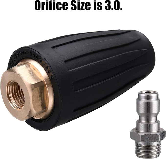 M MINGLE Turbo Nozzle for Pressure Washer, Rotating Nozzle and 5 Tips, 1/4 Inch Quick Connect, 3600 PSI, Orifice 3.0