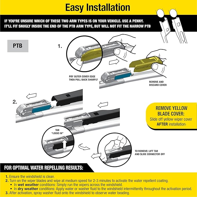 Rain-X 5079274-2 Latitude 2-In-1 Water Repellent Wiper Blades, 16 Inch (Pack Of 1), Automotive Replacement Windshield Wiper Blades With Patented Rain-X Water Repellency Formula