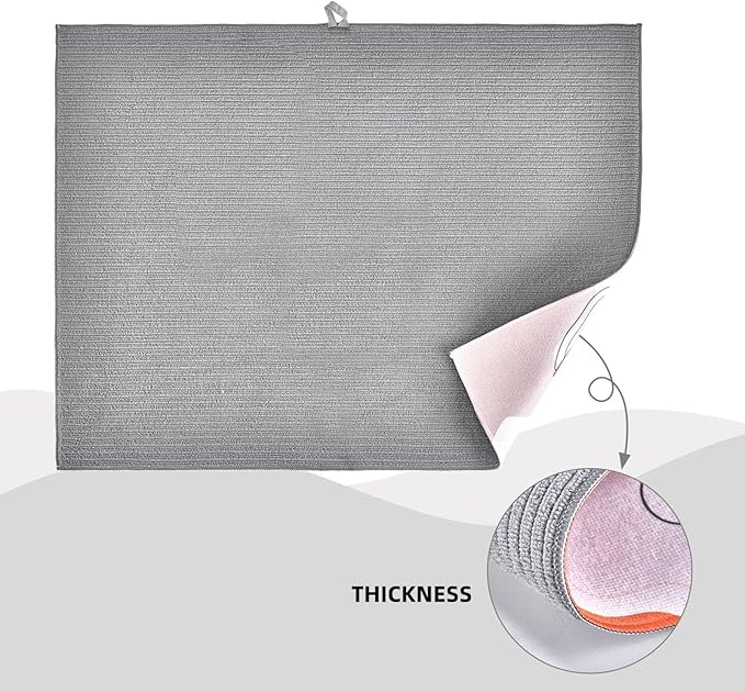 Floral Dish Drying Mats for Kitchen Counter Large Drying Mat for Dishes Microfiber Dish Rack Mat Kitchen Decor Spring Summer Flowers Drainer Pad Washable Ultra Absorbent Dry Mat 18×24 Inch