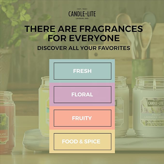 Candle-lite Scented Candles, Juicy Black Cherries, 18 oz Jar, Proudly Poured in The USA, Aromatherapy Candle, Single-Wick with 110 Hours of Burn Time, Perfect for Creating an Inviting Ambiance