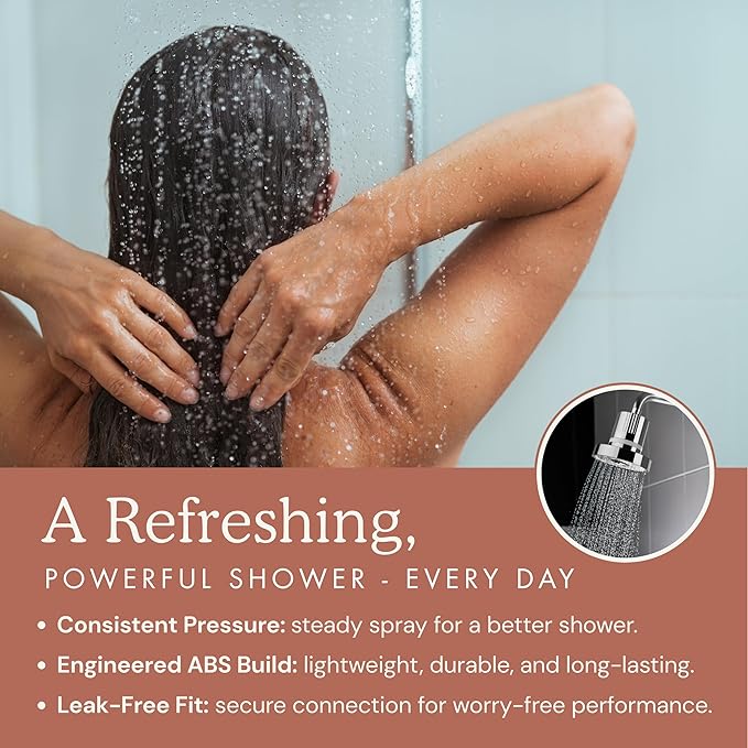 Filtered Shower Head for Hard Water | Reduce Chlorine & Heavy Metals for Improved Skin & Hair Health | High Pressure Water Softener Shower Head [Black]