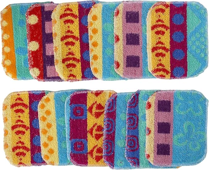 PaperlessKitchen Kitchen Dish Scrubbers | Soft Scrub for Dishes | Non-Scratch Cleaning Pads for Kitchen | Made from Cotton Fiber | Safe on All Surfaces | Long-Lasting & Easy to Clean | Pack of 12