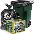 ToughBag 95-96 Gallon Trash Bags Heavy Duty (25 Count) - Extra Large Black Garbage Can Liners for 90-100 Gallon Cans - Made in USA