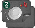 Cuisinart Dish Drying Mats for Kitchen Counter - (2) 18" x 24" Ultra Absorbent Dish Drying Mat XL - Foldable, Machine Washable, Fast Drying Dish Mat