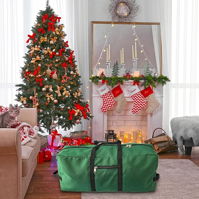 5 ft Christmas Tree Storage Bag - Heavy Duty Large Artificial Christmas Tree Bag with Reinforced Handles - 600D Oxford Cloth Artificial Disassembled Trees (green)